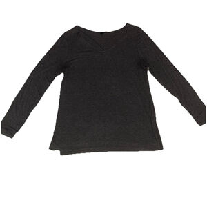 Women's White House Black Market Gray Long Sleeve Top Size L